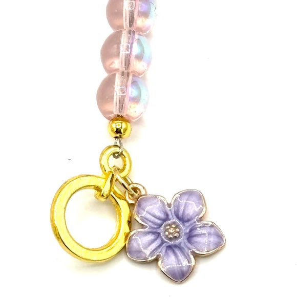 Hand Crafted Pink Beaded Bracelet with Flower Charm - Picture 9 of 11